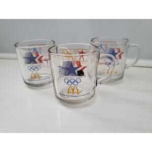 McDonalds VINTAGE 1984 LOS ANGELES‎ Olympics Coffee/Tea Cup/Mug Glass Lot of 3